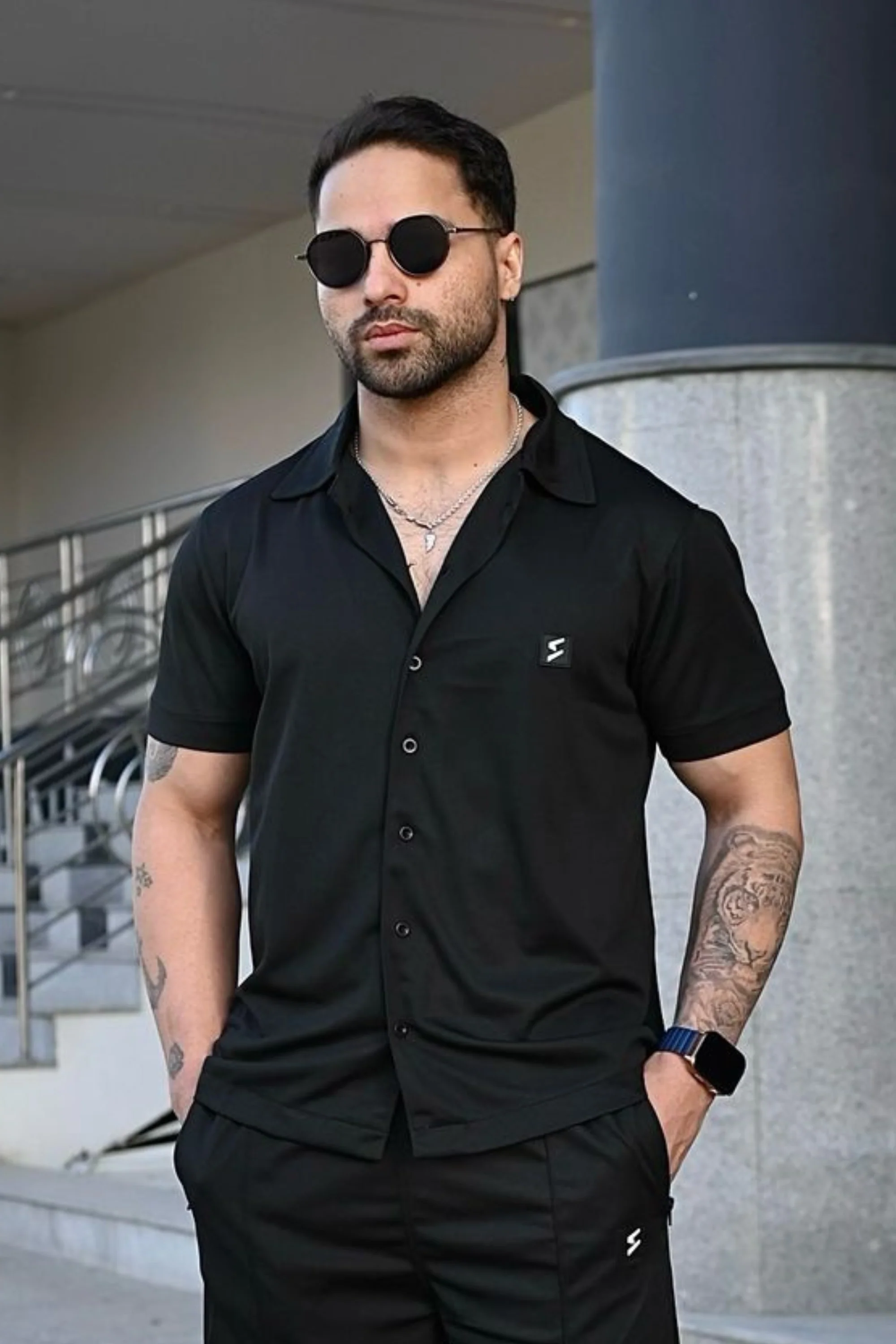 SPD Black Button Up Polo - Image 3