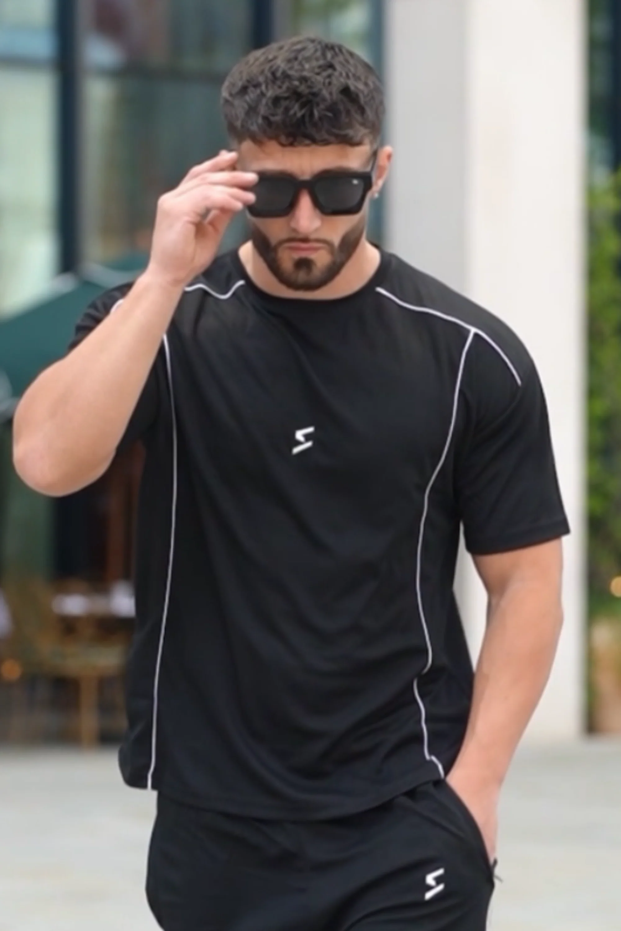 Spd Black Piping Oversize T-Shirt - Image 2